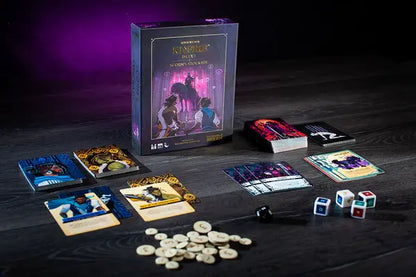Kinfire Delve Scorns Stockade juego de mesa con cartas, dados y fichas