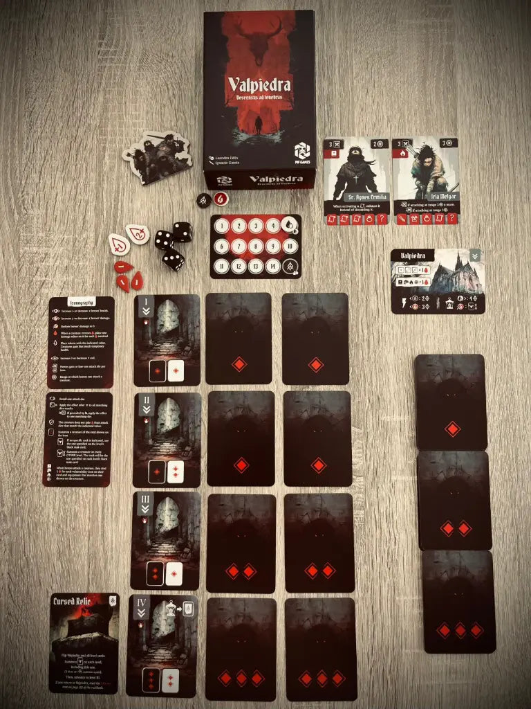 Valpiedra juego de mesa componentes y contenido de la caja